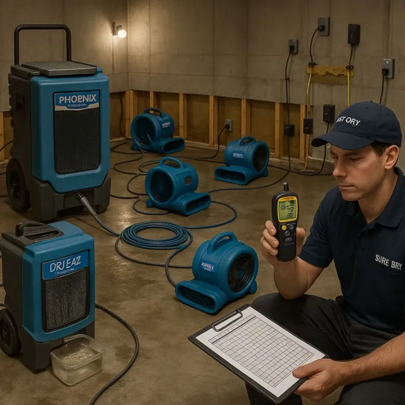Structural Drying and Dehumidification process in Easthampton, MA